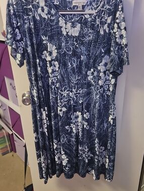 Southern Lady Navy and White Floral Swing Dress